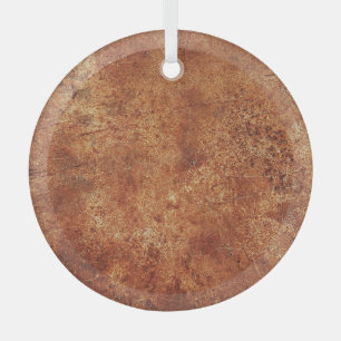 Old Grunge Rustic Metal Texture Glass Ornament