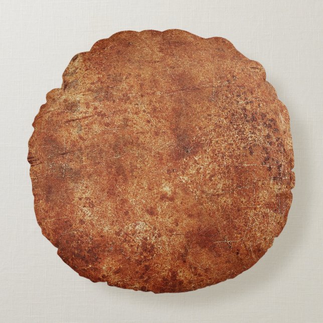 Old Grunge Rustic Metal Texture Round Pillow (Front)