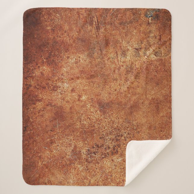 Old Grunge Rustic Metal Texture Sherpa Blanket (Front)