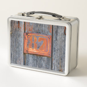 Old Grunge Rusty Metal House Number No. 87 Photo / Metal Lunch Box