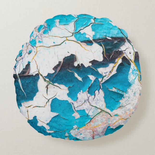 Old grunge wall textures and backgroundsearthquake round pillow (Front)