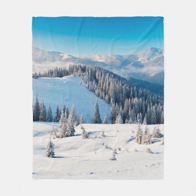 Old grunge wooden texture or background with termi fleece blanket (Front)