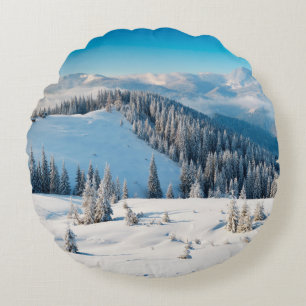 Old grunge wooden texture or background with termi round pillow