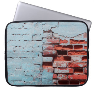 Old grungy brick wall with natural defects. Scratc Laptop Sleeve
