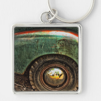 Old Grungy Green Truck -Keychain Keychain