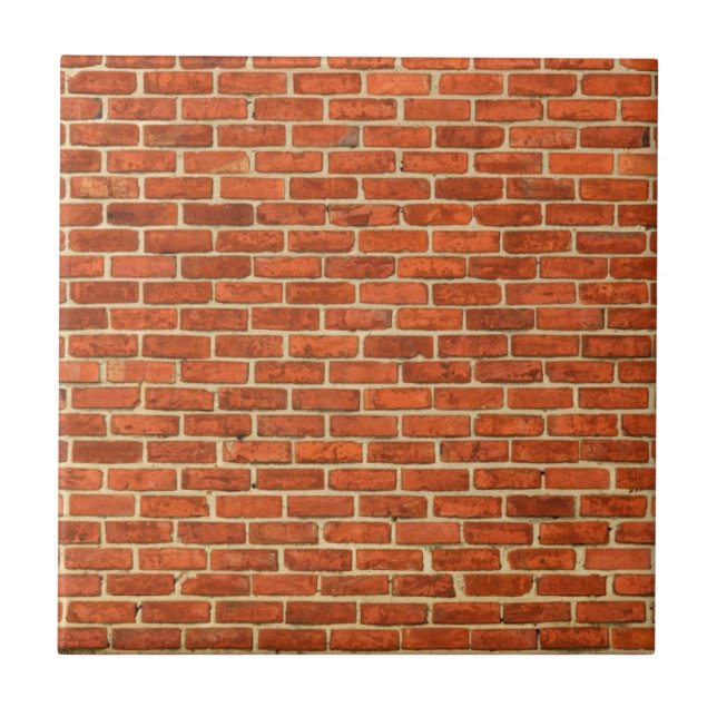 Old Grungy Red Orange Brick Wall Facade Structure Tile (Front)