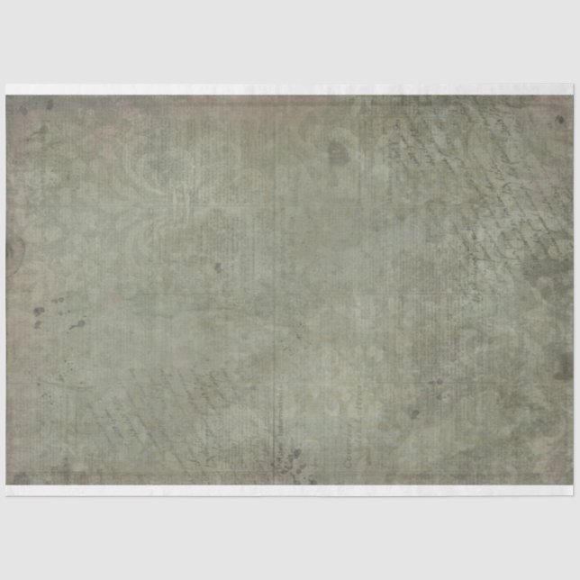 Old Grungy Vintage Newspaper Green Tissue Paper  (Front)