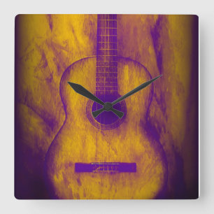 Old Guitar Wall Clock