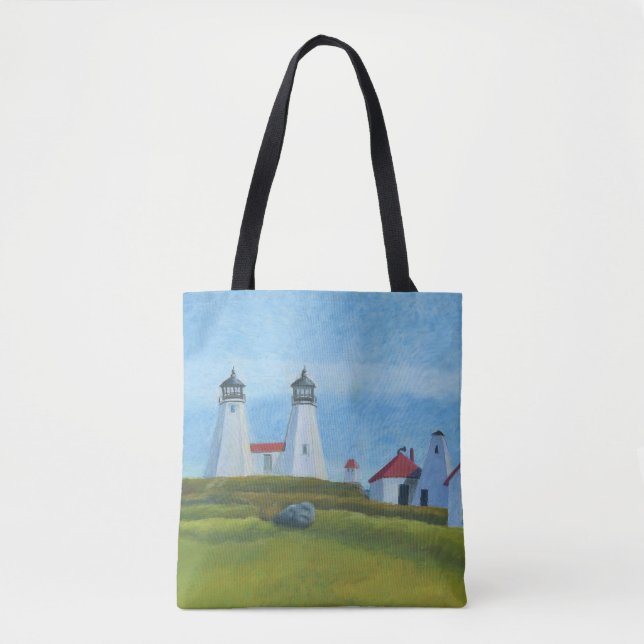 Old Gurnet Lighthouse Tote Bag (Front)