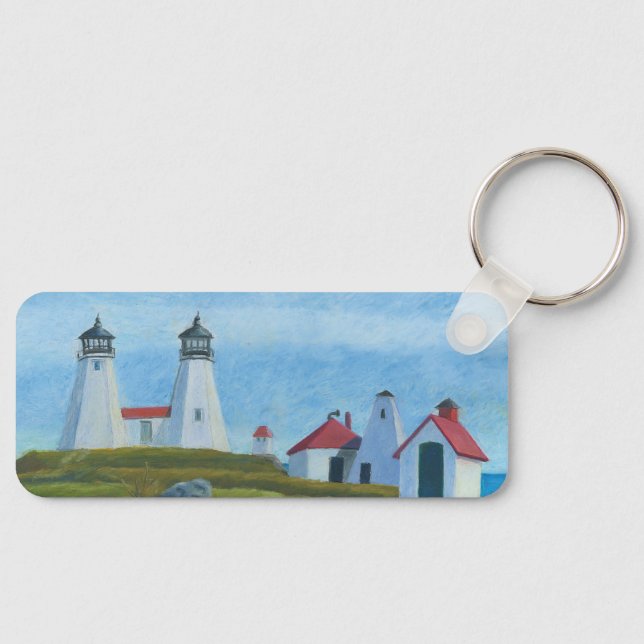 Old Gurnet Lighthouses Keychain (Front)
