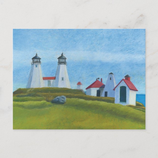Old Gurnet Lighthouses Postcard (Front)
