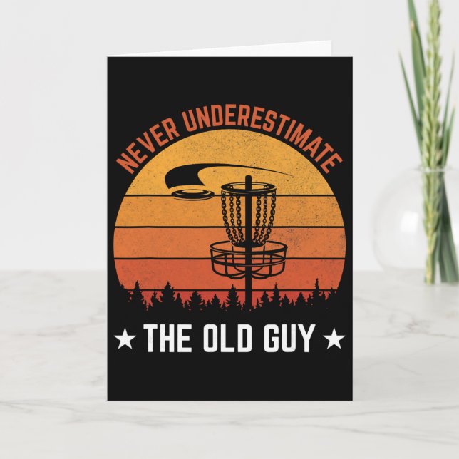 Old Guy Disc Golf Design For Men Disc Golf Lover G Card (Front)