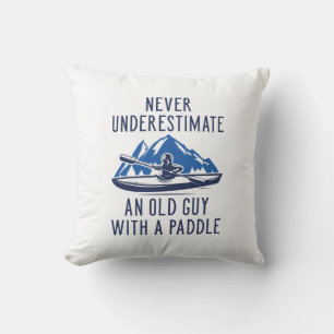 Old Guy With A Paddle Throw Pillow