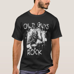 Old Guys Rock Funny Drummer Graphic For Men T-Shirt