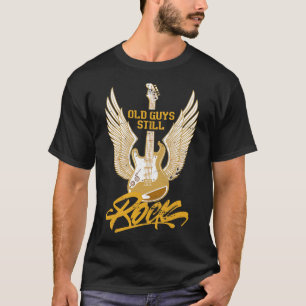 Old Guys Still Rock Bassist Retro Bass Guitar T-Shirt