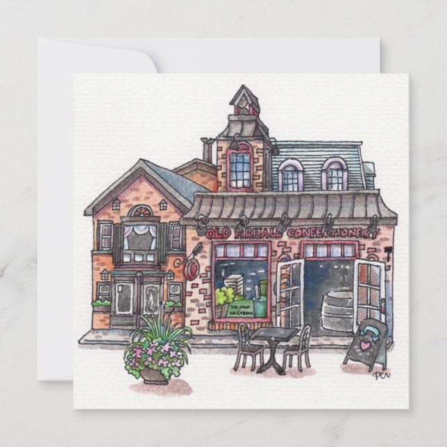 Old Hall in Town Card (Front)