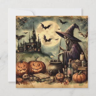 Old Halloween Art Greeting Card