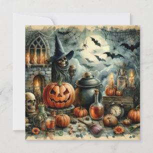 Old Halloween Art Greeting Card