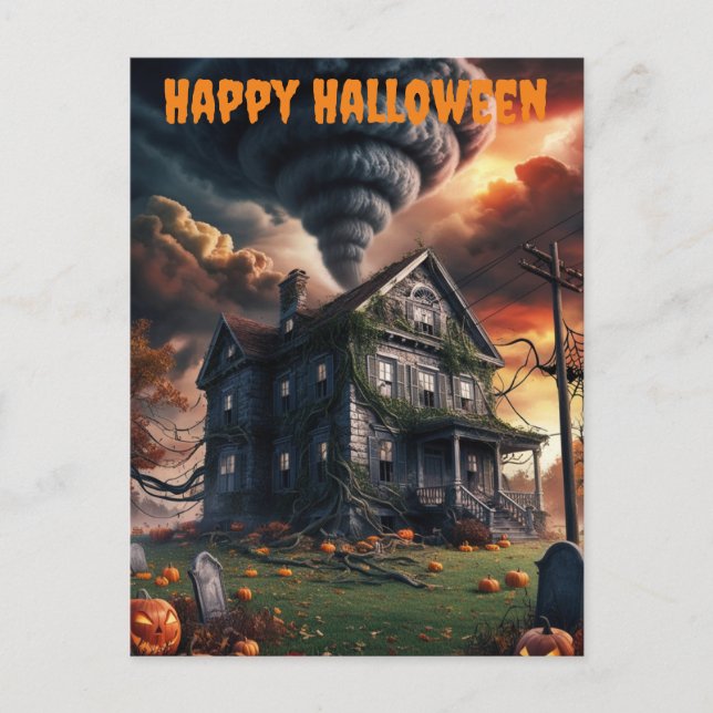 Old Halloween house & tornado  Postcard (Front)