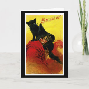 Old Halloween Witch Card