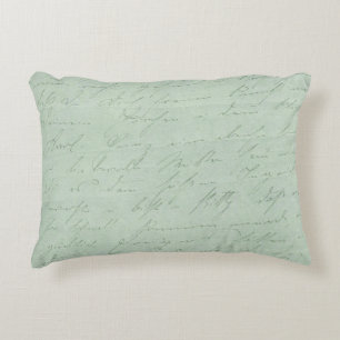 Old handwriting love letters faded antique script decorative pillow