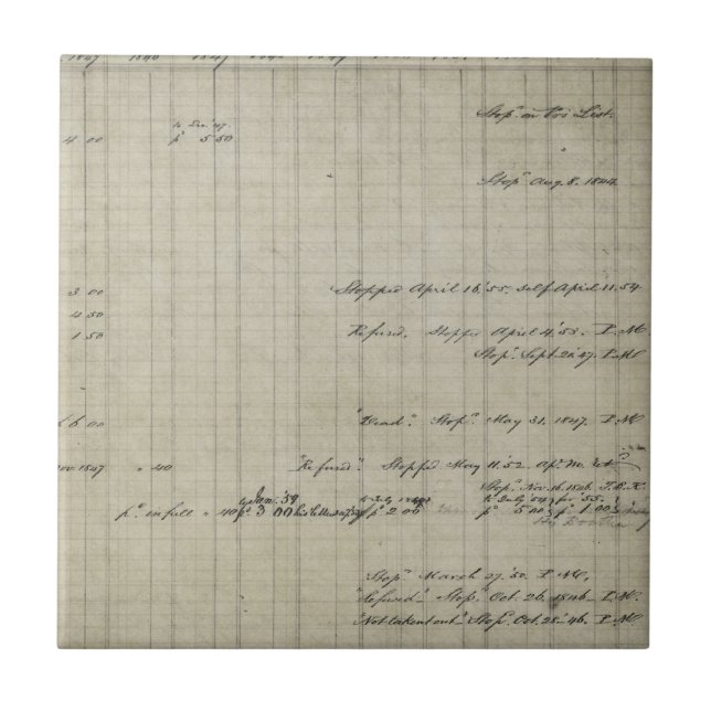 old handwritten ledger tile (Front)