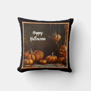 Old Happy Halloween Home Collection Throw Pillow