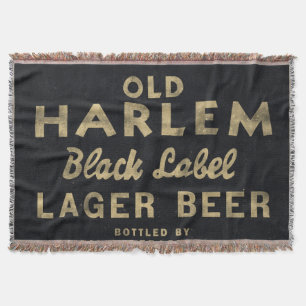 Old Harlem Lager Beer vintage advertisment Throw Blanket
