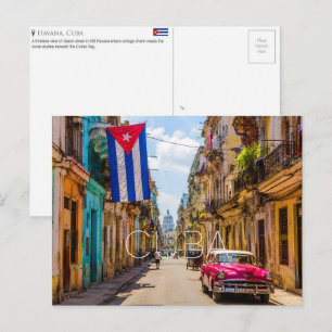 Old Havana, Cuba Travel Postcard