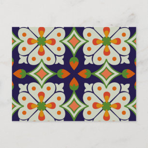 Old hearts tiles postcard