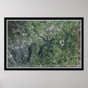 Old Hickory Lake Tennessee Satellite Poster Map