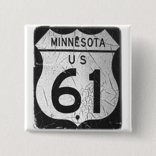 Old Highway 61 sign 2 Inch Square Button