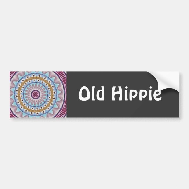 Old Hippie Bumper Sticker (Front)