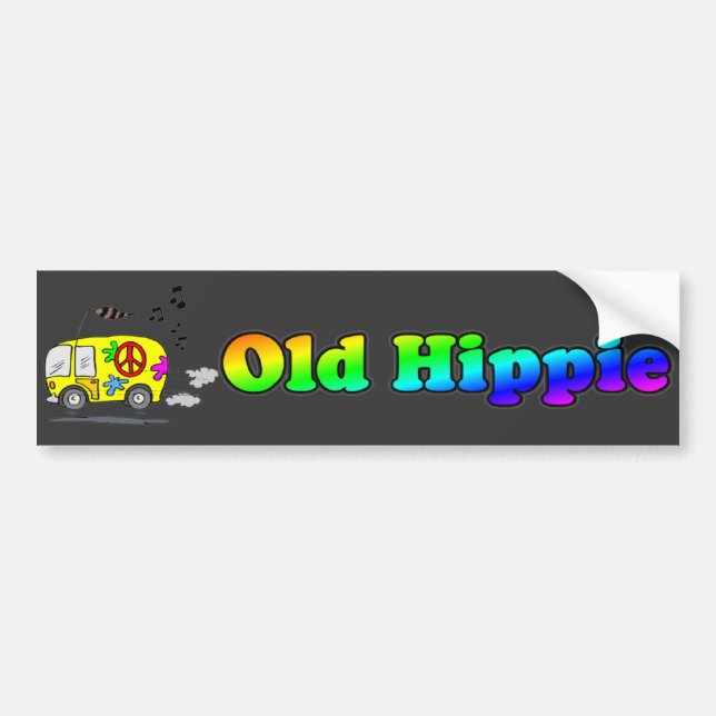 Old Hippie Bus Bumper Sticker (Front)