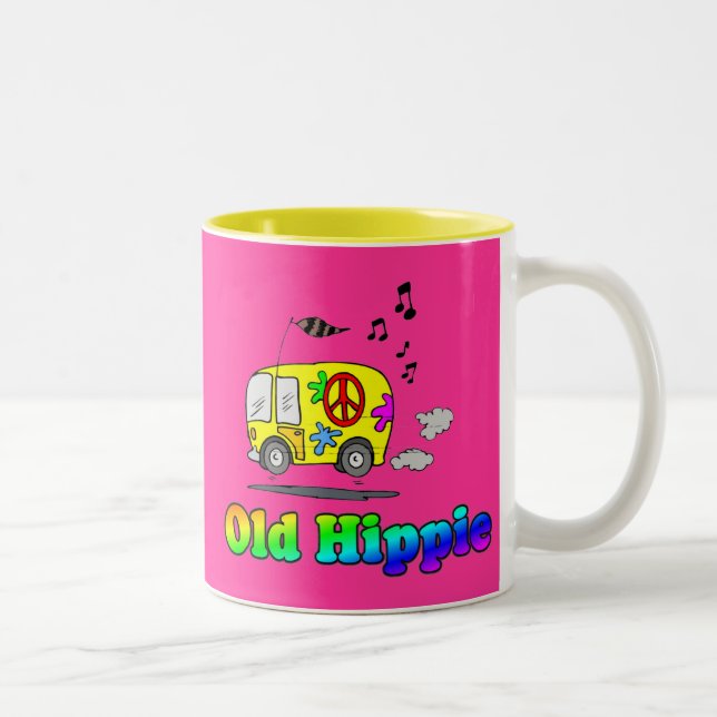 Old Hippie Bus Two-Tone Coffee Mug (Right)