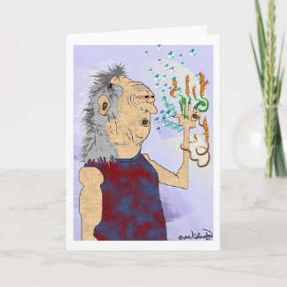 OLD HIPPIE DUDE  birthday card