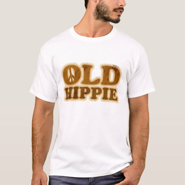 Old Hippie Peace Sign T-Shirt (Front)