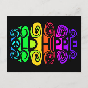 OLD HIPPIE postcard, customize Postcard