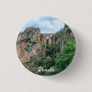 Old historic bridge in Ronda, Spain 1 Inch Round Button