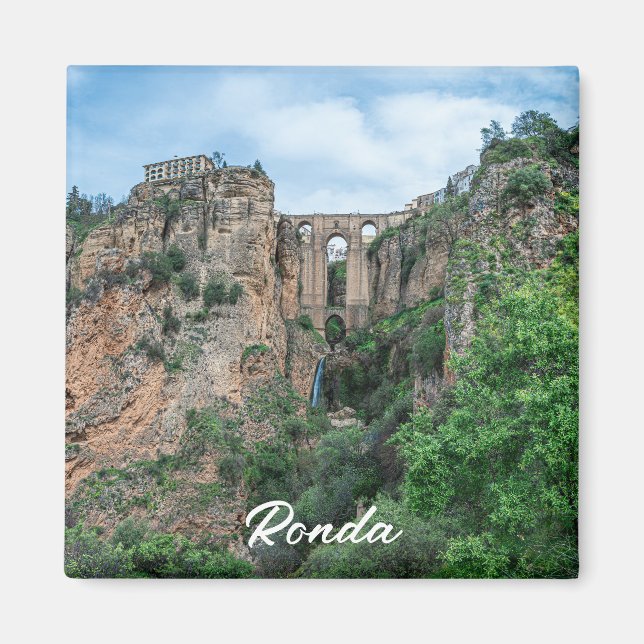Old historic bridge in Ronda, Spain Magnet (Front)