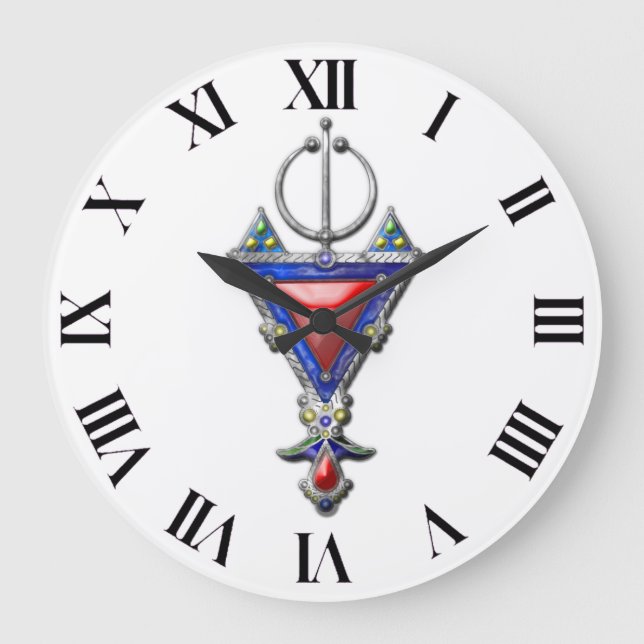 old historical pendant berber jewellery tribal sig large clock (Front)