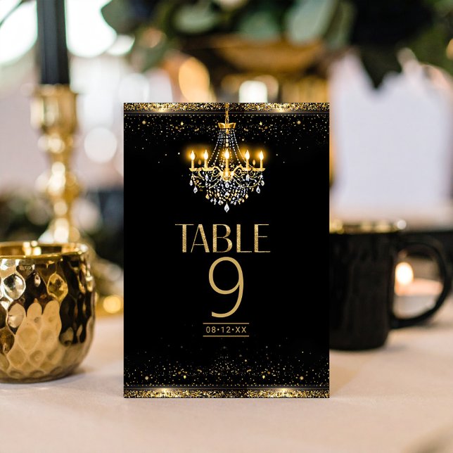 Old Hollywood Glam Chandelier Sweet 16 ID1108 Table Number (Creator Uploaded)