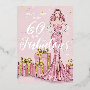 Old Hollywood Glam Pink Glitter Silver Birthday