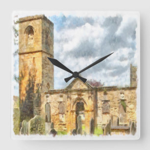 Old Holy Trinity Gothic Architecture Church Square Wall Clock
