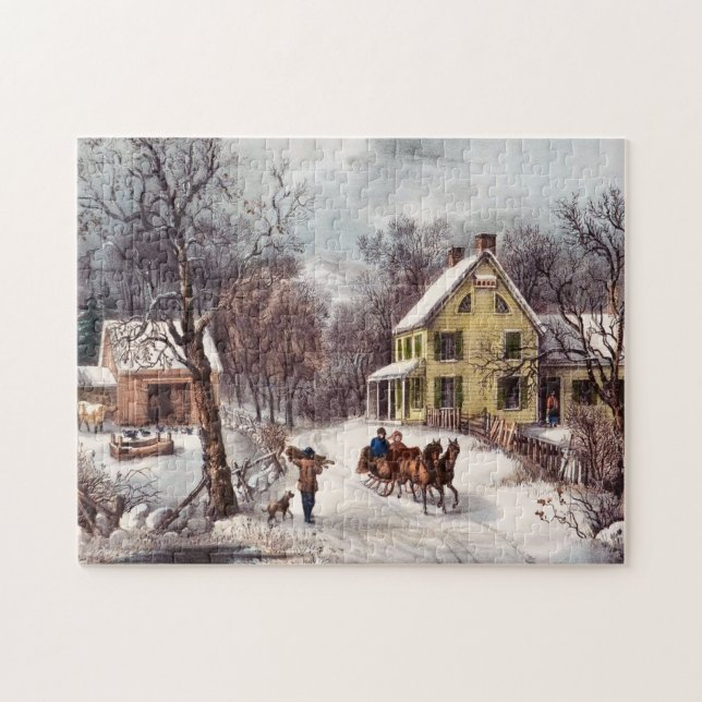 Old Home Winter Scene Jigsaw Puzzle (Horizontal)