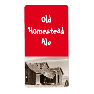 Old Homestead Ale Sepia Home brewing Beer Label