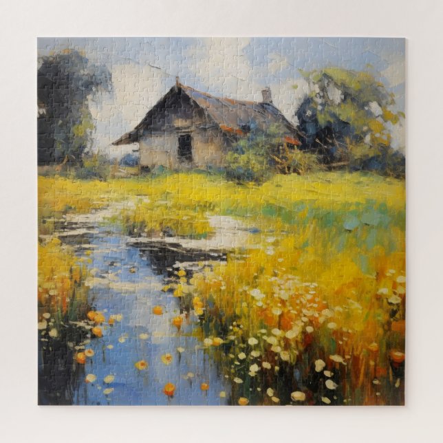 Old House Countryside Impressionism Jigsaw Puzzle (Vertical)