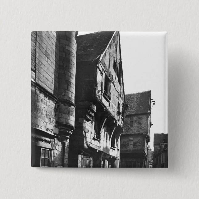 Old houses at Grand Carroi 2 Inch Square Button (Front)