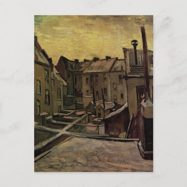 Old Houses in Antwerp in Snow, Vincent van Gogh Postcard (Front)