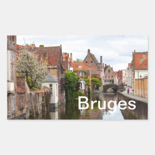 Old houses in Bruges, Belgium Sticker
